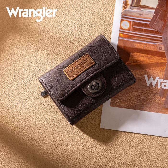 Wrangler Floral Embossed Trifold Wallet