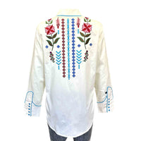Women’s Ivory Boho Serape Western Rockmount Shirt