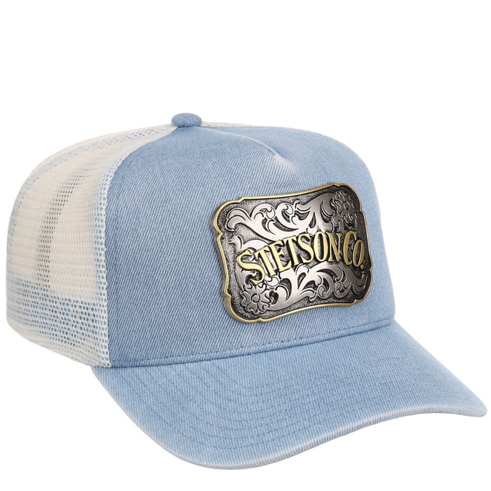 Stetson Denim Plaque Trucker Hat