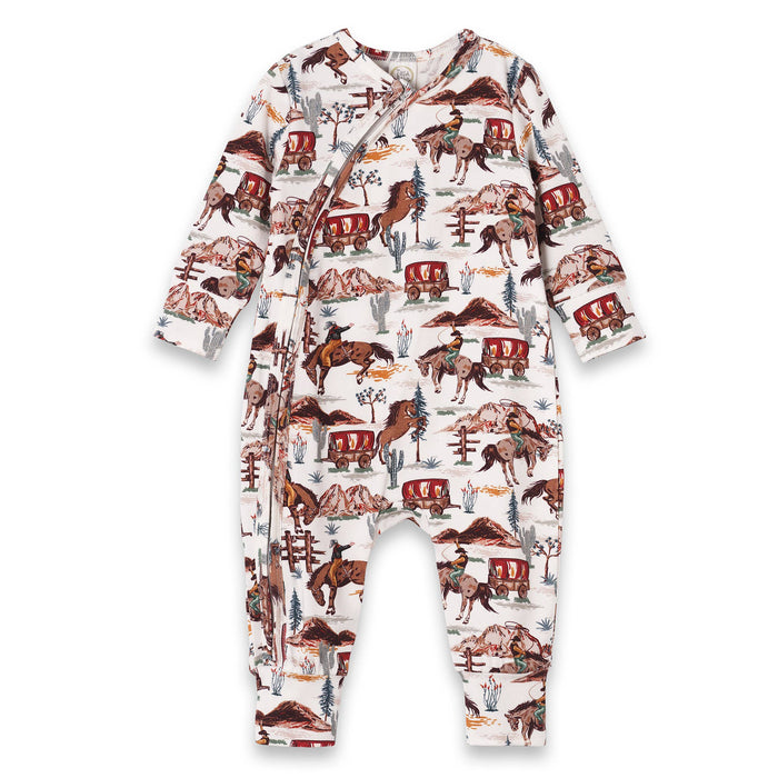 Baby Cowboy Spirit Bamboo Zipper Romper