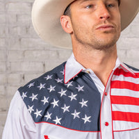 Men's Rockmount American Flag Embroidered Western Shirt