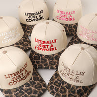 LITERALLY JUST A COWGIRL Leopard Trucker Hat: LEOPARD-BROWN / One Size
