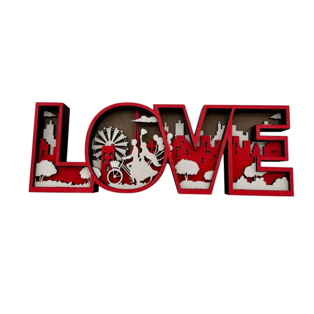 Small Love Layered Wood Art
