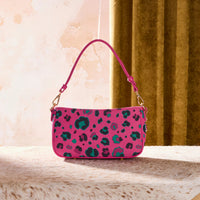 Wrangler Leopard Print Canvas Shoulder Bag with Chain Strap
