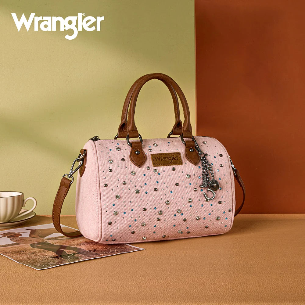 Wrangler Rhinestone Denim Boston Bag/Crossbody