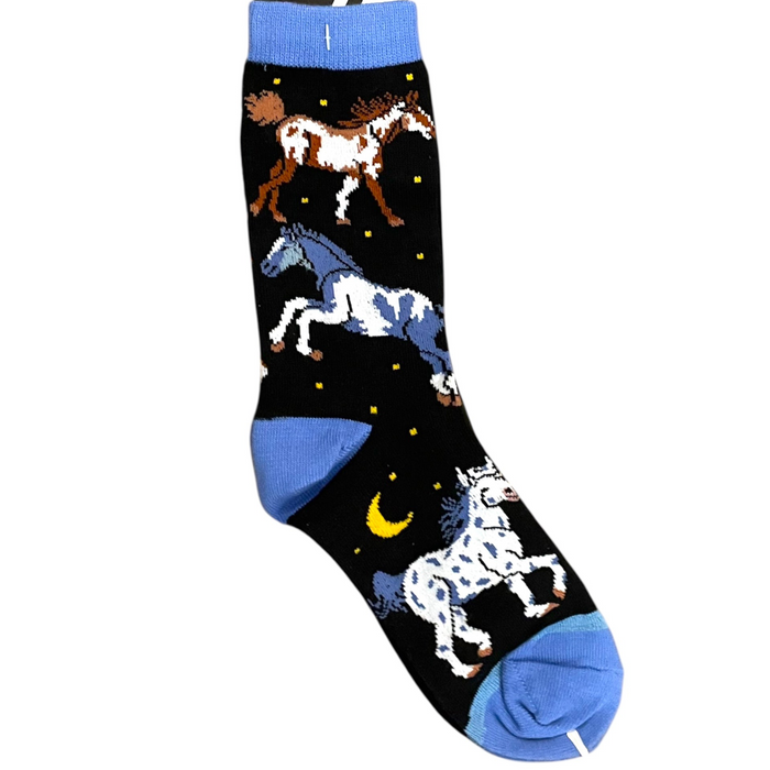 Horses Galloping Through A Night Sky Socks