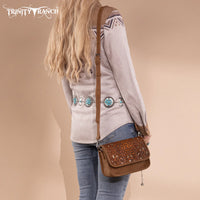 Trinity Ranch Floral Aztec Tooled Crossbody