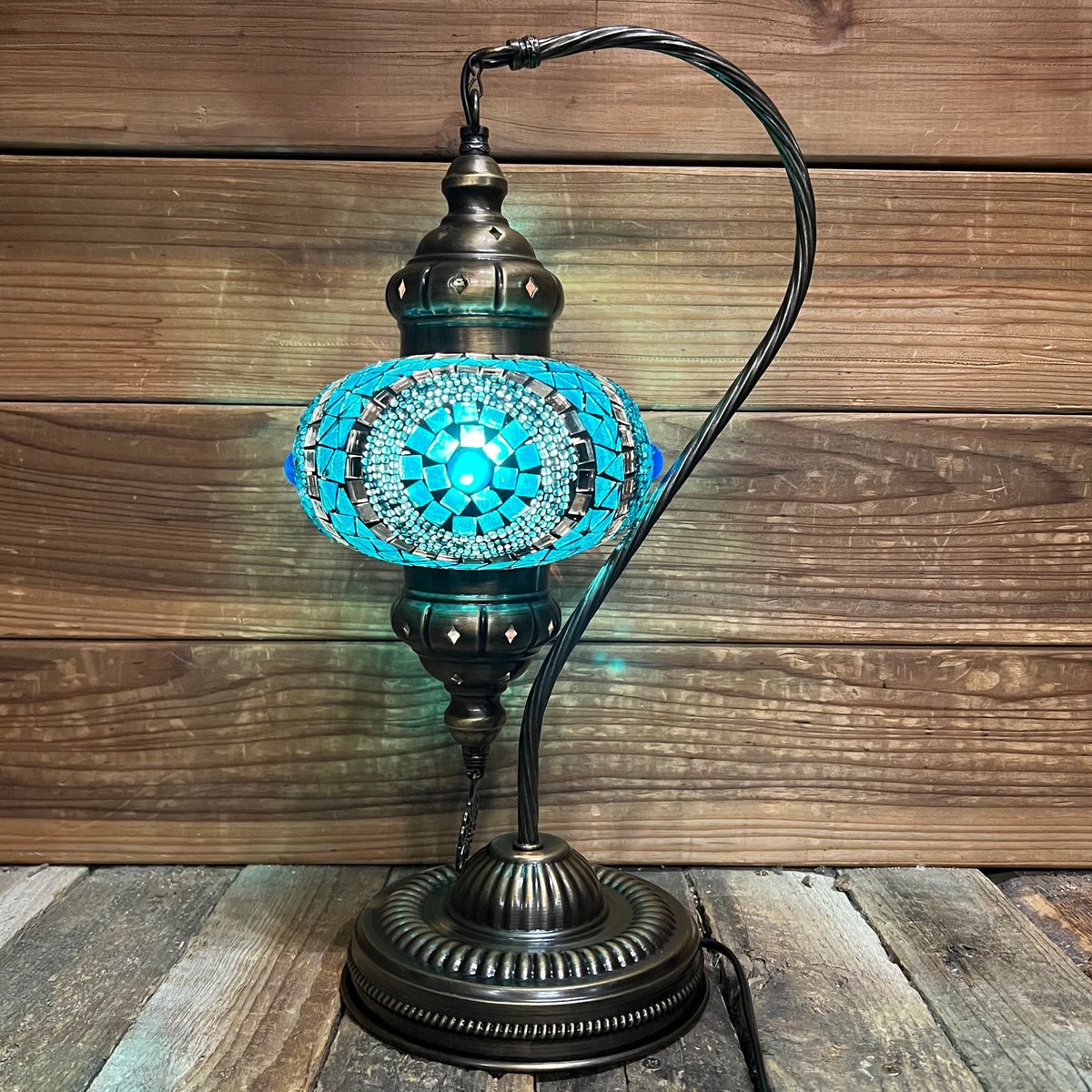 Handmade Half a Heart Turkish Lamps - Dark Blue