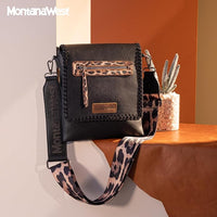 Wrangler Whipstitch Leopard Print Crossbody