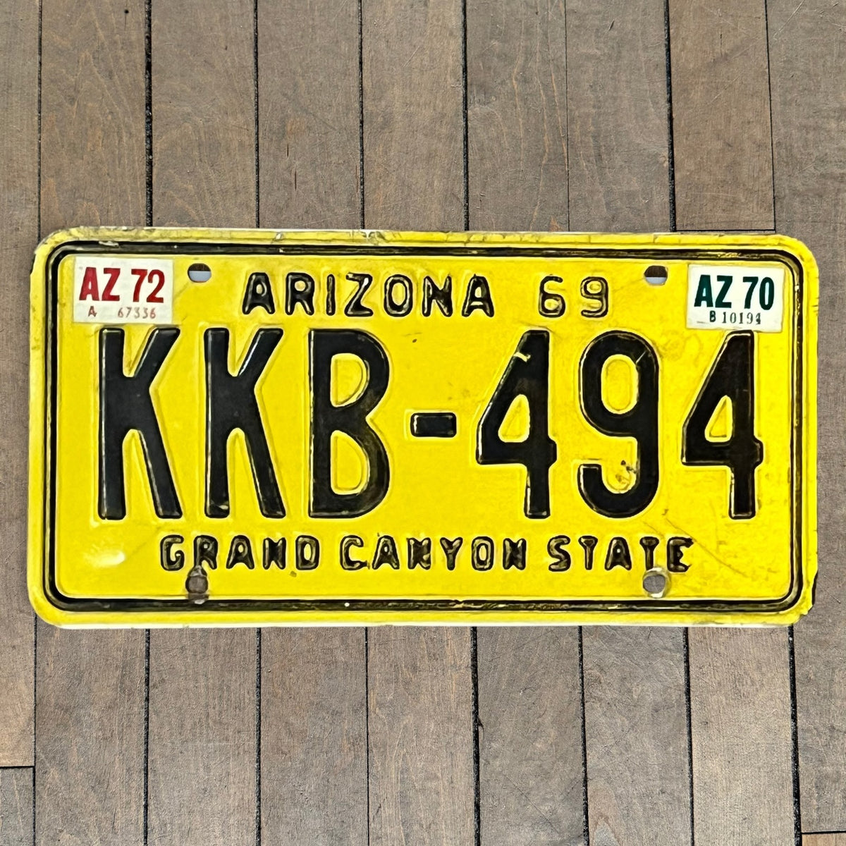 Arizona License Plate- Yellow