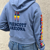Rainbow Cropped Prescott Arizona Zip Up Hoodie