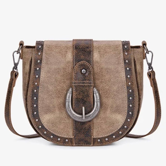 Montana West Western Buckle Studded Crossbody Bag