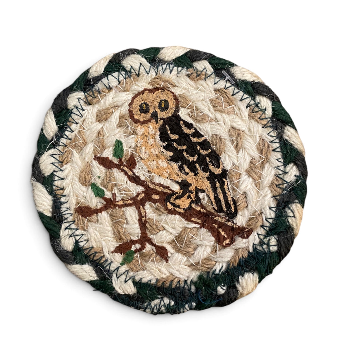 Hand Stenciled Wicker Mat 5 Inch