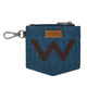 Wrangler logo "W" Embroidered Dual Pouch Wristlet