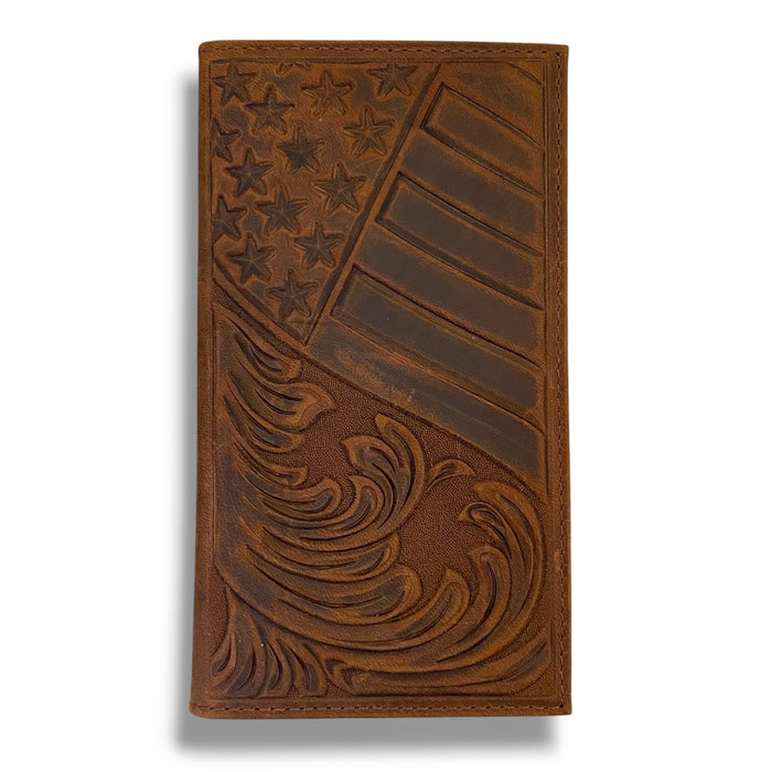 Rodeo Flag Tooled Large Wallet