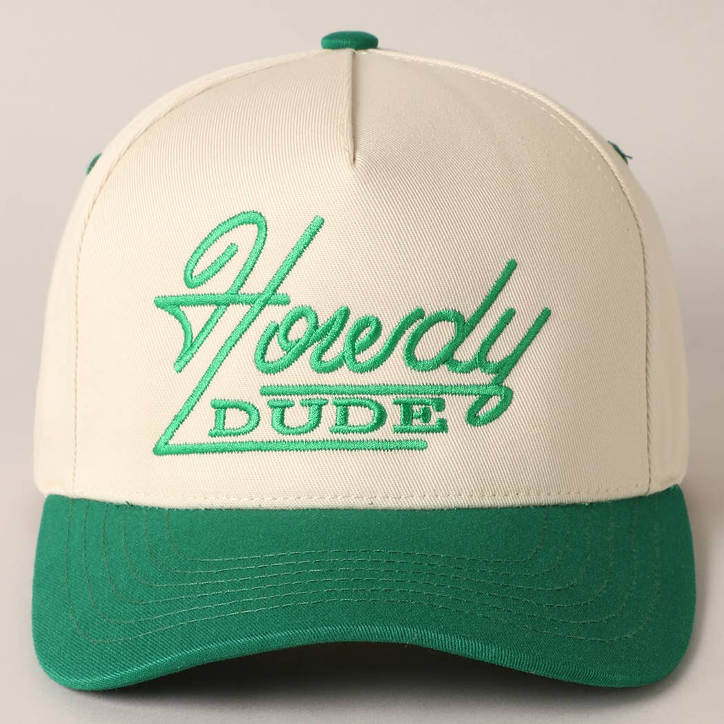 Howdy Dude Embroidery Two Tone Baseball Cap: ONE SIZE