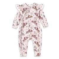 Prairie Princess Baby Girl Bamboo Western Zipper Romper