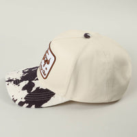Cowboy Club Embroidered Patch Animal Print Trucker Hat: BROWN / ONE SIZE