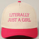 Literally Just A Girl Embroidery Two Tone Trucker Hat: One Size
