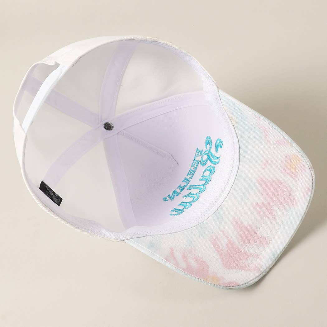 Feelin' Salty Letter Embroidery Tie Dye Trucker Hat: Beige / ONE SIZE