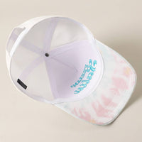 Feelin' Salty Letter Embroidery Tie Dye Trucker Hat: Beige / ONE SIZE