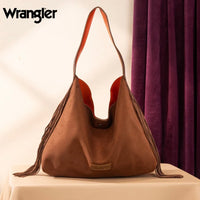 Wrangler Fringe Floral Tooled Hobo Bag