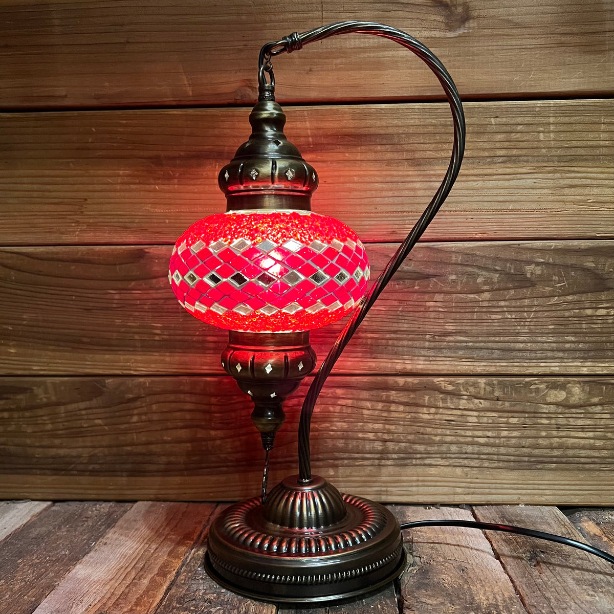 Handmade Half a Heart Turkish Lamps - Red