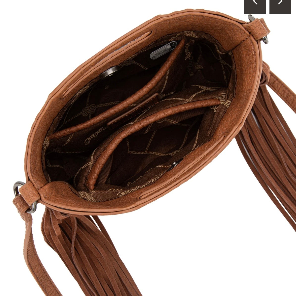 Genuine Cowhide Top Handle Fringe Crossbody