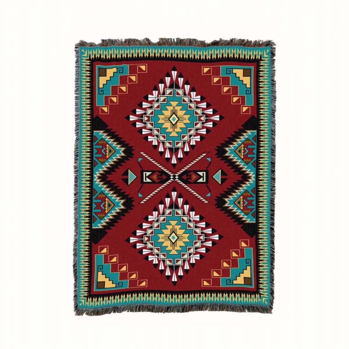 Brazos Turquoise - Southwest - Cotton Woven Throw Blanket