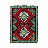 Brazos Turquoise - Southwest - Cotton Woven Throw Blanket