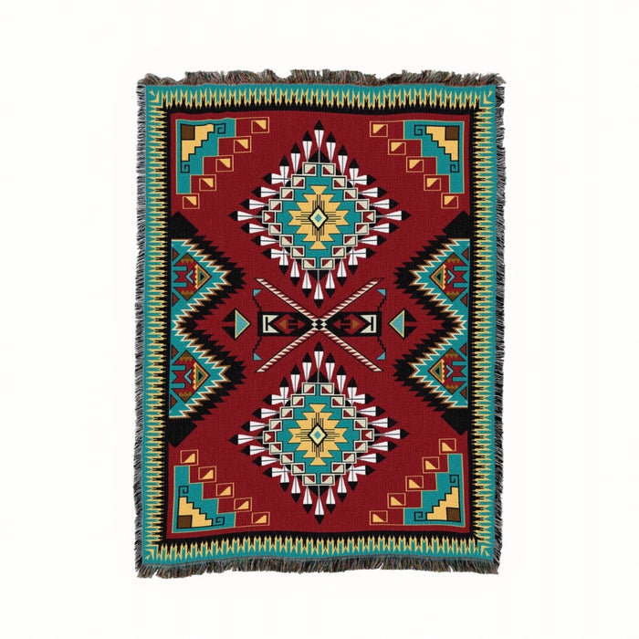 Brazos Turquoise - Southwest - Cotton Woven Throw Blanket