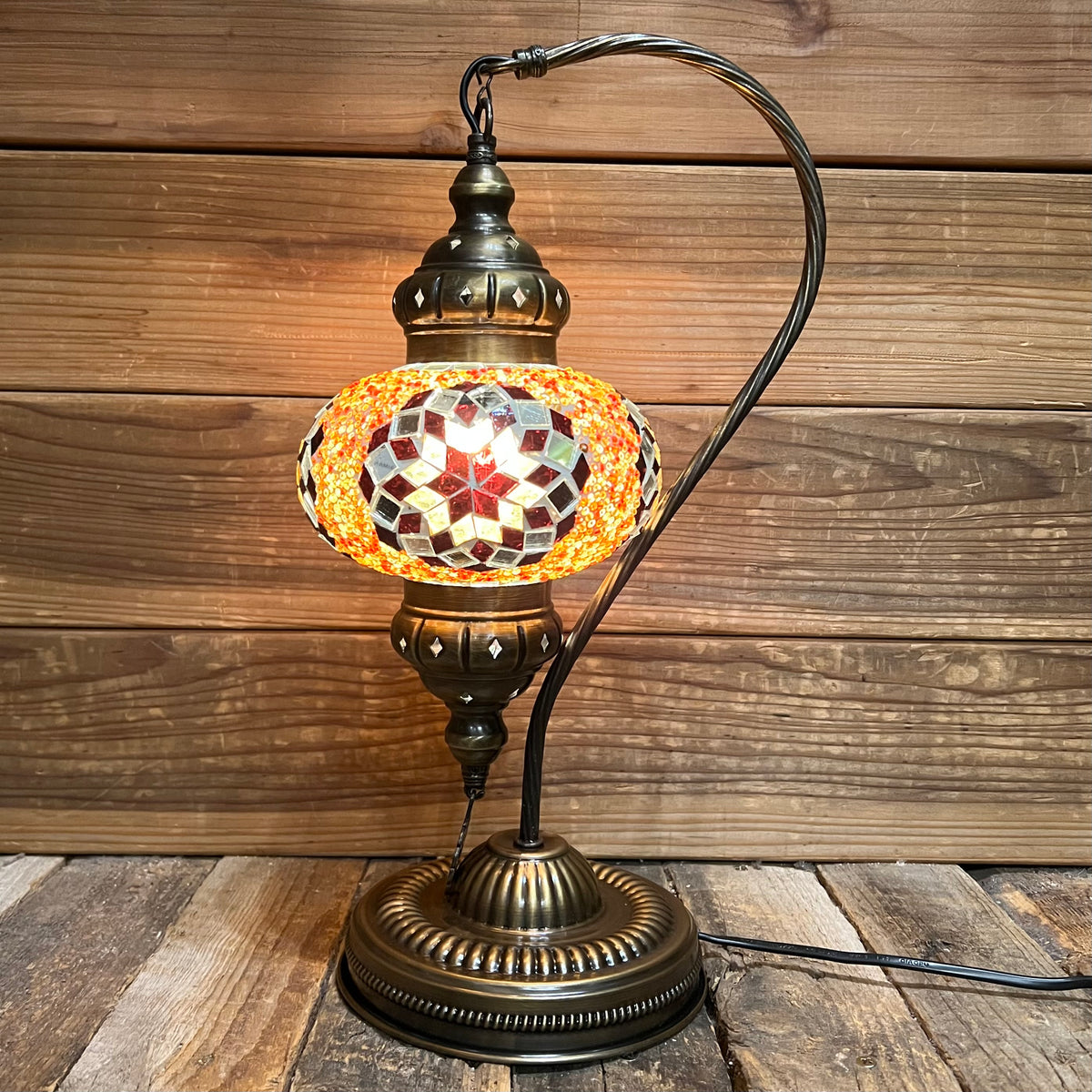 Handmade Half a Heart Turkish Lamps - Brown