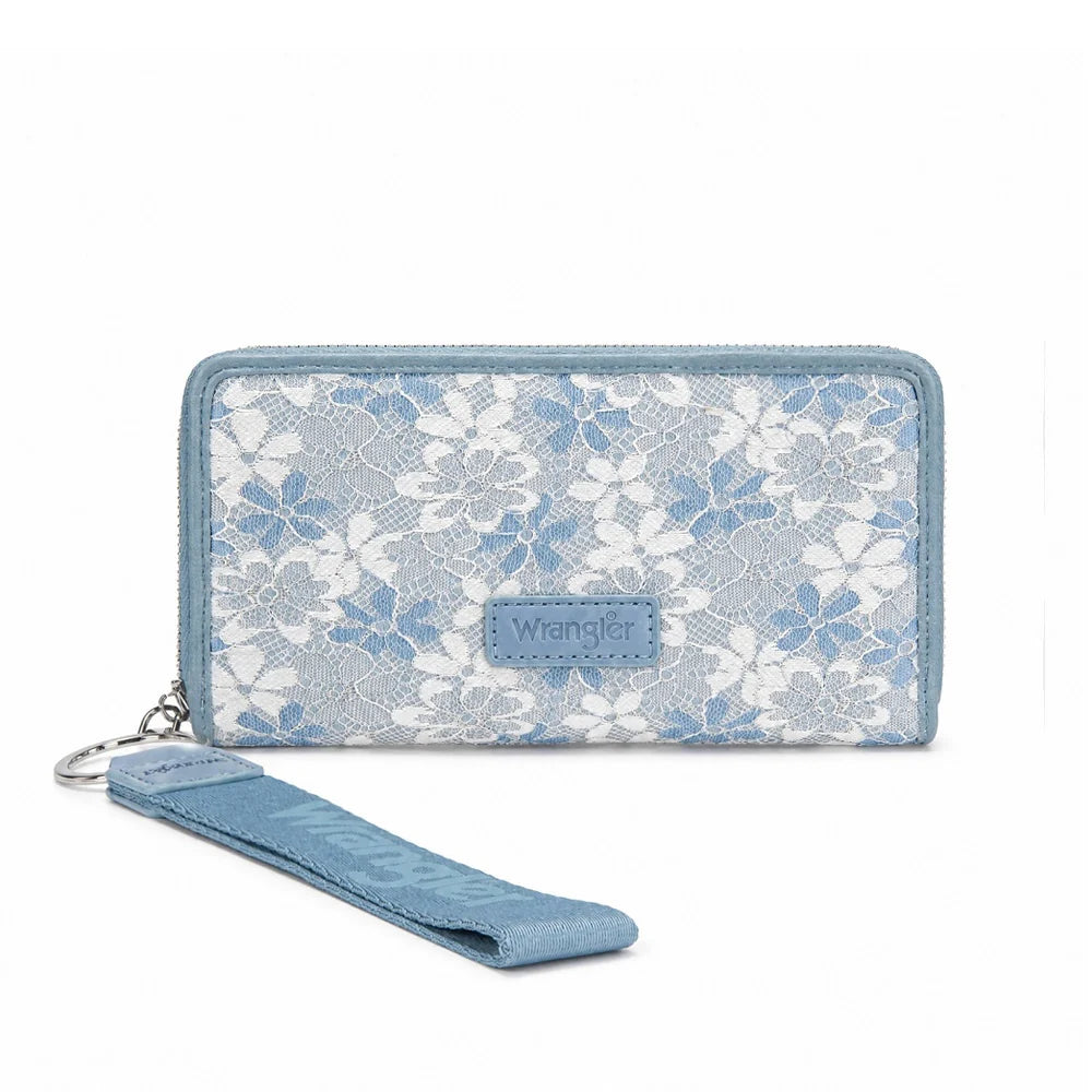 Wrangler Lace Floral Zip Around Wallet