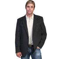 Scully Men’s Black Floral Embroidered Blazer