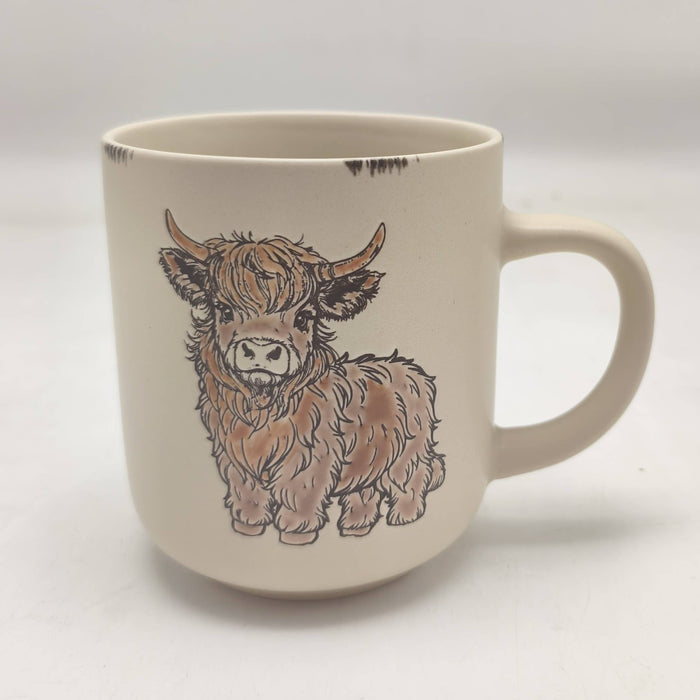 Highland Cow Beige 17Oz Mug