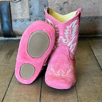 Pink Suede Infant Cowgirl Booties