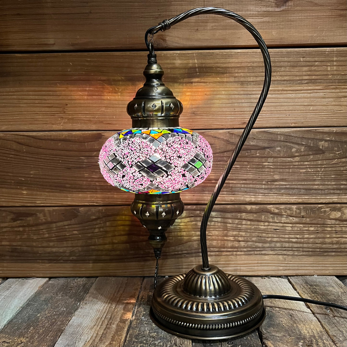 Handmade Half a Heart Turkish Lamps - Dark Multicolor