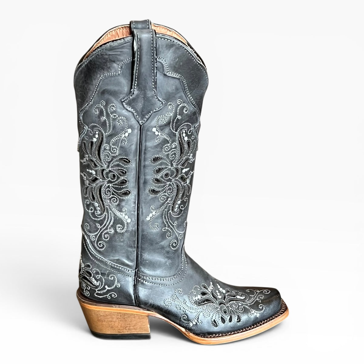 Tanner Mark Medina Women’s Grey with Black Shimmer Butterfly Inlay