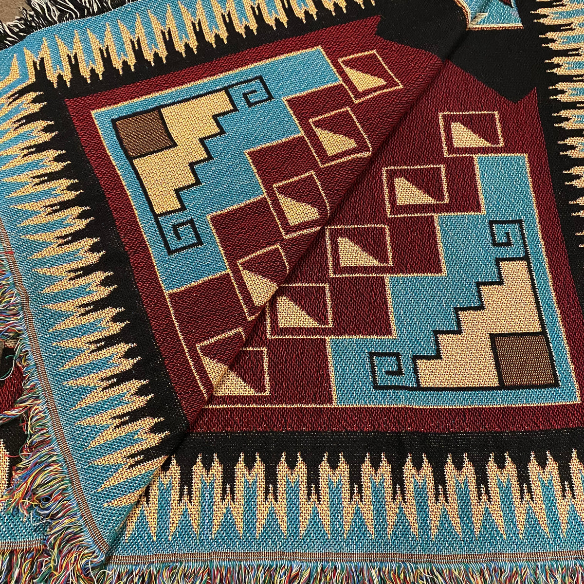 Brazos Turquoise - Southwest - Cotton Woven Throw Blanket
