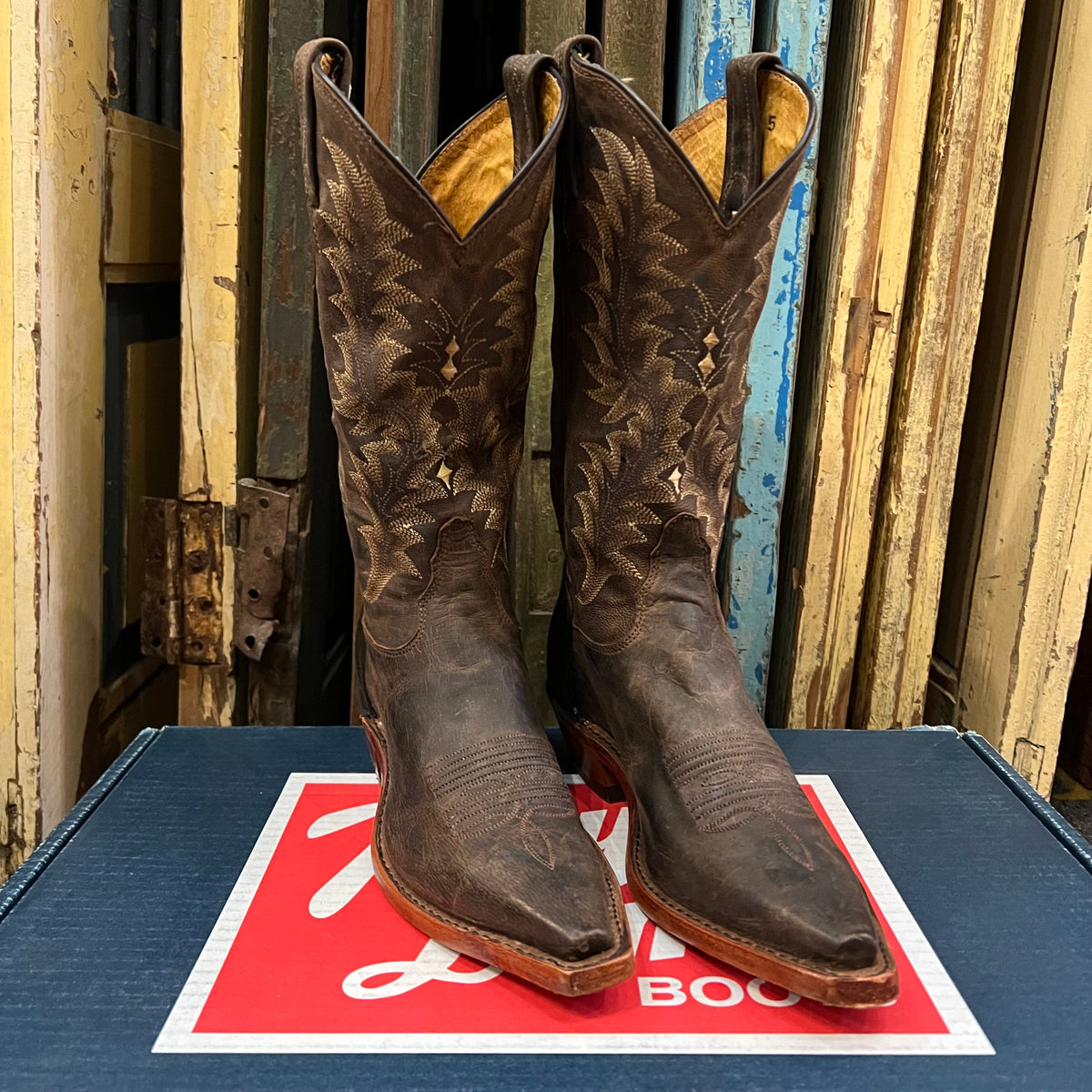 Women’s Tony Lama Chocolate Saigets Goat Boots- Size 6B