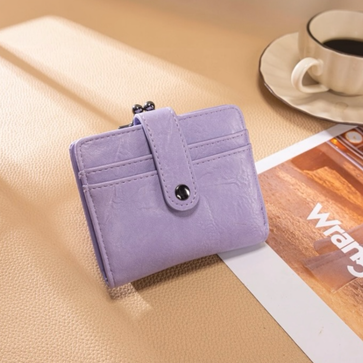 Leopard Print Bi-Fold Wallet With Coin Purse