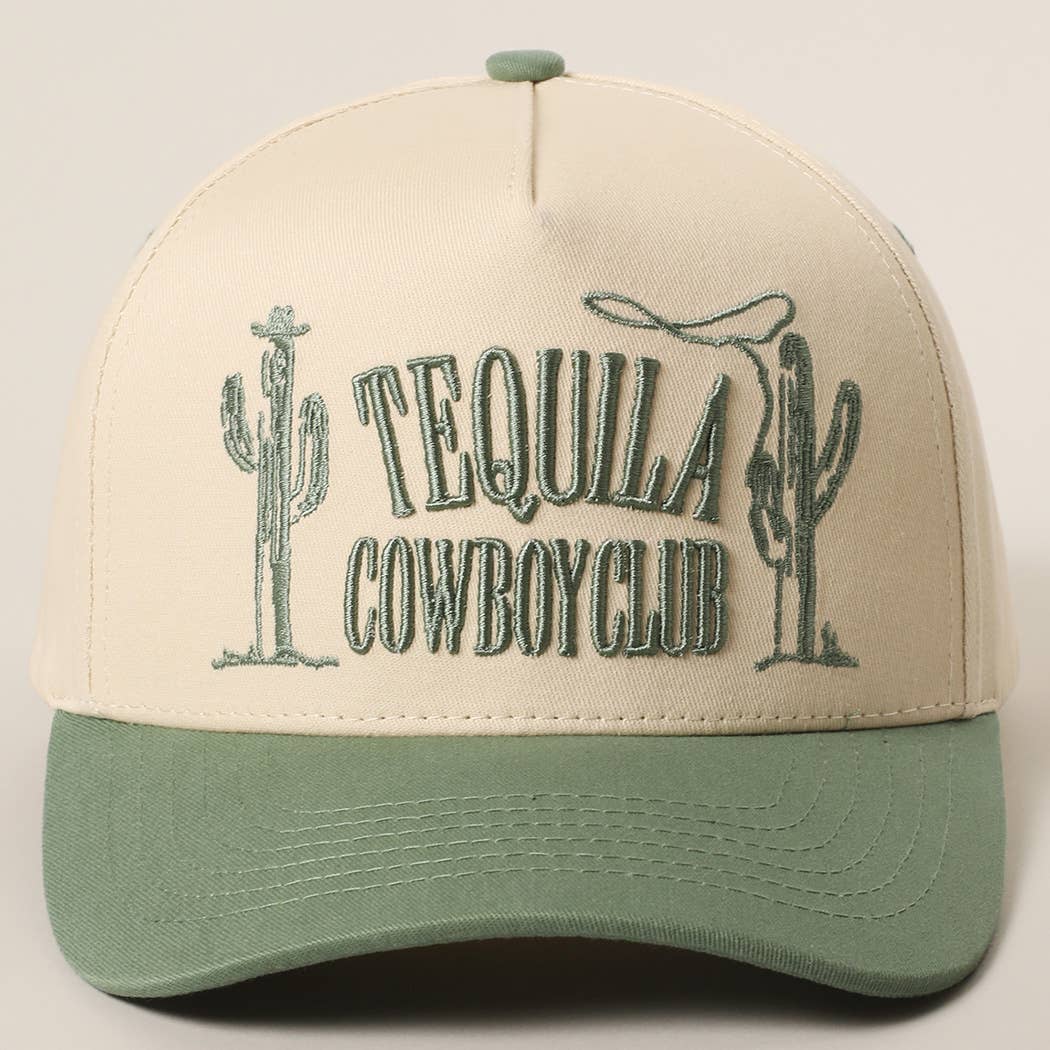TEQUILA COWBOY CLUB 3D Letter Embroidery Two-Tone Trucker : Brown / ONE SIZE