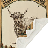 Highland Cow Campfire Sherpa Throw