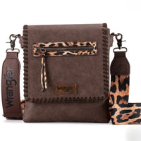 Wrangler Whipstitch Leopard Print Crossbody
