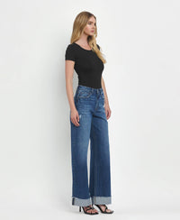 Kris Brilliance Super High Rise Cuffed Baggy Wide Leg Jeans