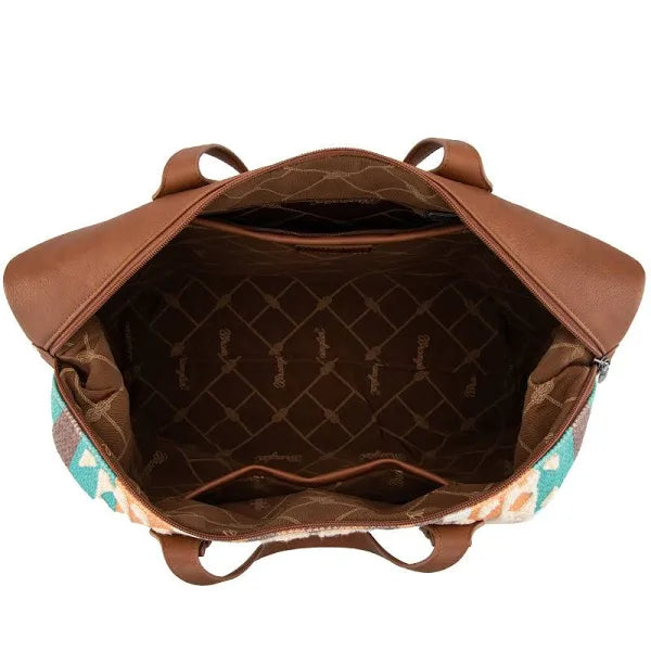Wrangler Sherpa Aztec Canvas Duffel Bag