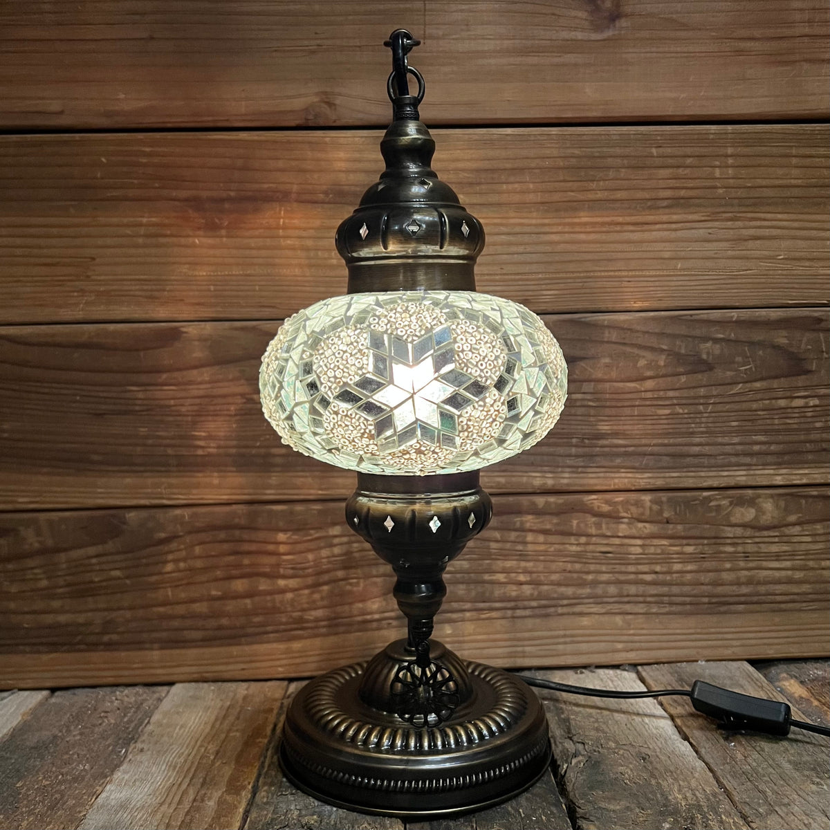 Handmade Half a Heart Turkish Lamps - White