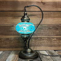 Handmade Half a Heart Turkish Lamps - Light Blue