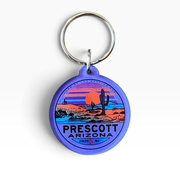 Purple Circle Cactus Prescott Arizona Keychain