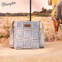 Wrangler Woven Tooled Grid Panel Crossbody Bag